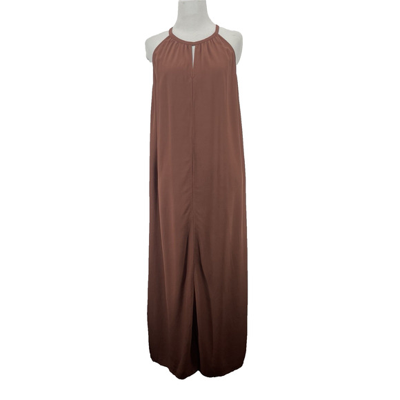 Eileen Fisher Dresses & Skirts - Eileen Fisher Size XS Brown Maxi Dress Keyhole Loose Fit Sleeveless Minimalist